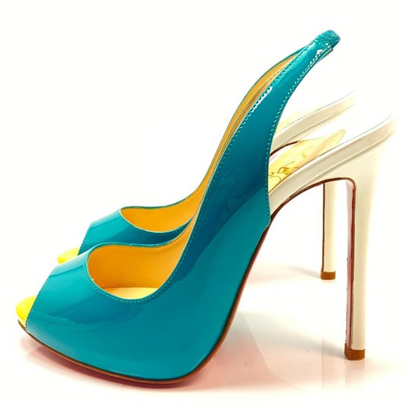 Christian Louboutin Shoes - Christian Louboutin Flo 120 Turquoise Heels 37.5